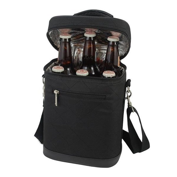 Picnic Gift Picnic Gift 4050-BK Beer Bag-Insulated 6 Bottle Beverage Tote; Black 4050-BK